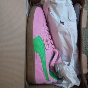 Puma Women's Pink and Green Sneakers
